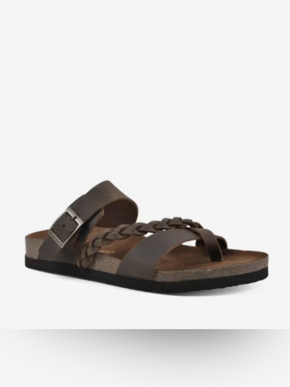 White Mountain Hazy Braided Multi-Strap Sandal in Dark Brown